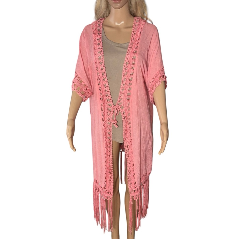 Liv Los Angeles Pink Duster, Beach Cover-Up, Kimono NWT SIZE 2X